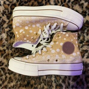 Converse Custom Doe Patterned Platform Chuck Taylor Shoes 7